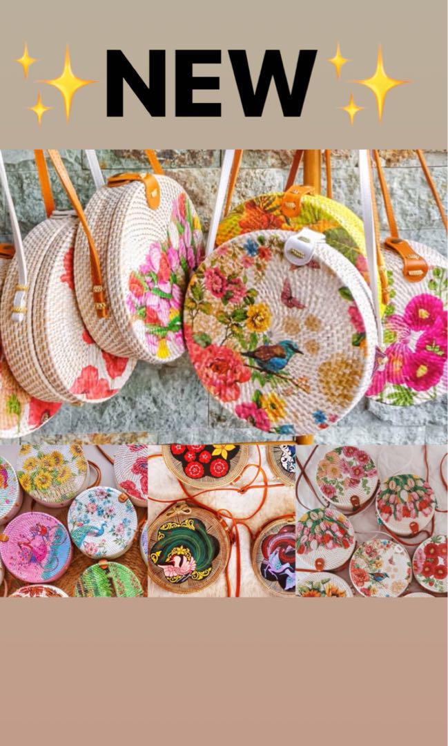 Decoupage Rattan Bag Wholesale