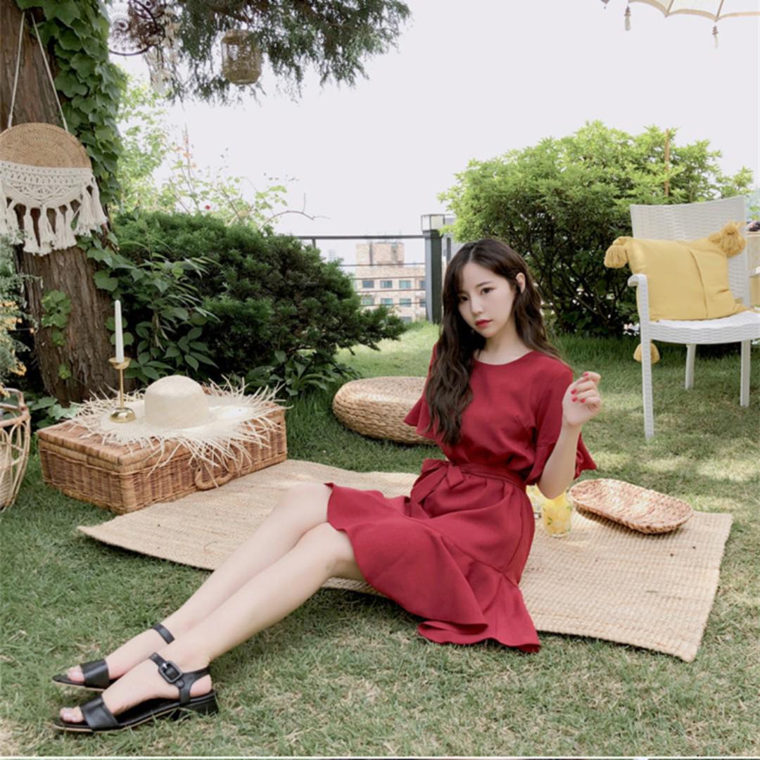 Dress Collection Instagram Hot Design Korean Style Red Dress Women s Fashion Muslimah Fashion Dresses on Carousell