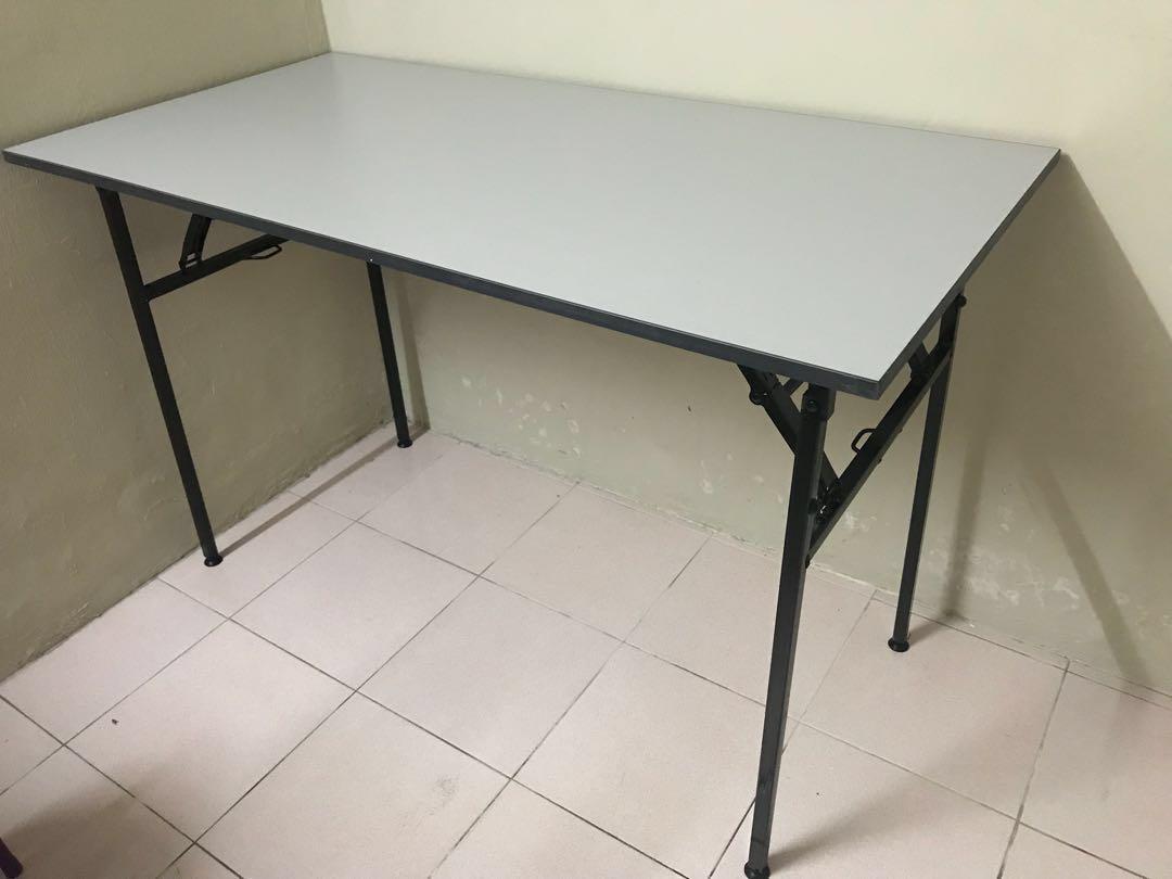 Foldable Table (Category: Tables & Sets) located in Singapore. Submitted by worldsurfs (Listing ID 167182435, Image 1). Description: Foldable Table suitable for study or buffet. Brand new. Dimensions: 120cm x 60cm x 75cm. Limited quantity With delivery: $69/each Without delivery: $59/each Buy 2- 5% discount Buy 3- 10% discount Buy 5- 15% discount Buy 10- 20% discount Foldable Table suitable for study or buffet. Brand new. Dimensions: 150cm x 60cm