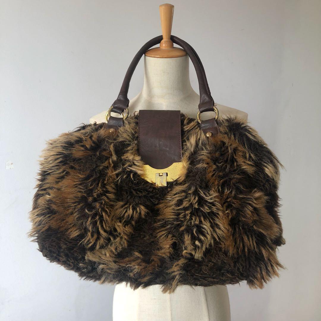 River island fur bag store