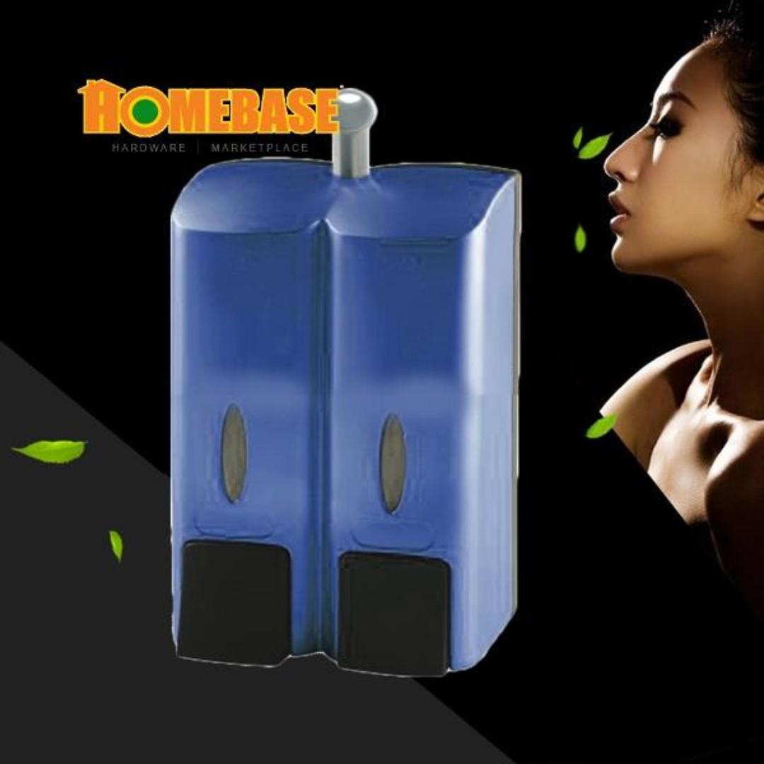 HOMEbas Wallmounted Double soap dispenser - 600 mL ( Blue ...