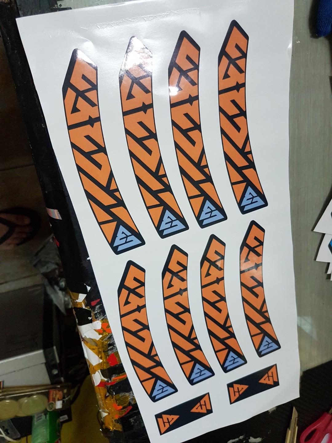 Light bicycle rim stickers.27.5inches rim.Can choose colors too ...
