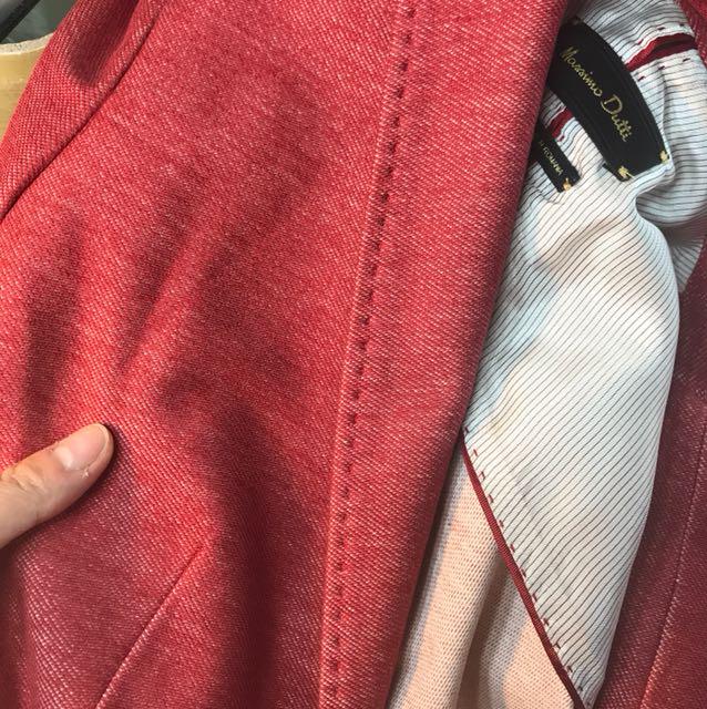 red jersey blazer