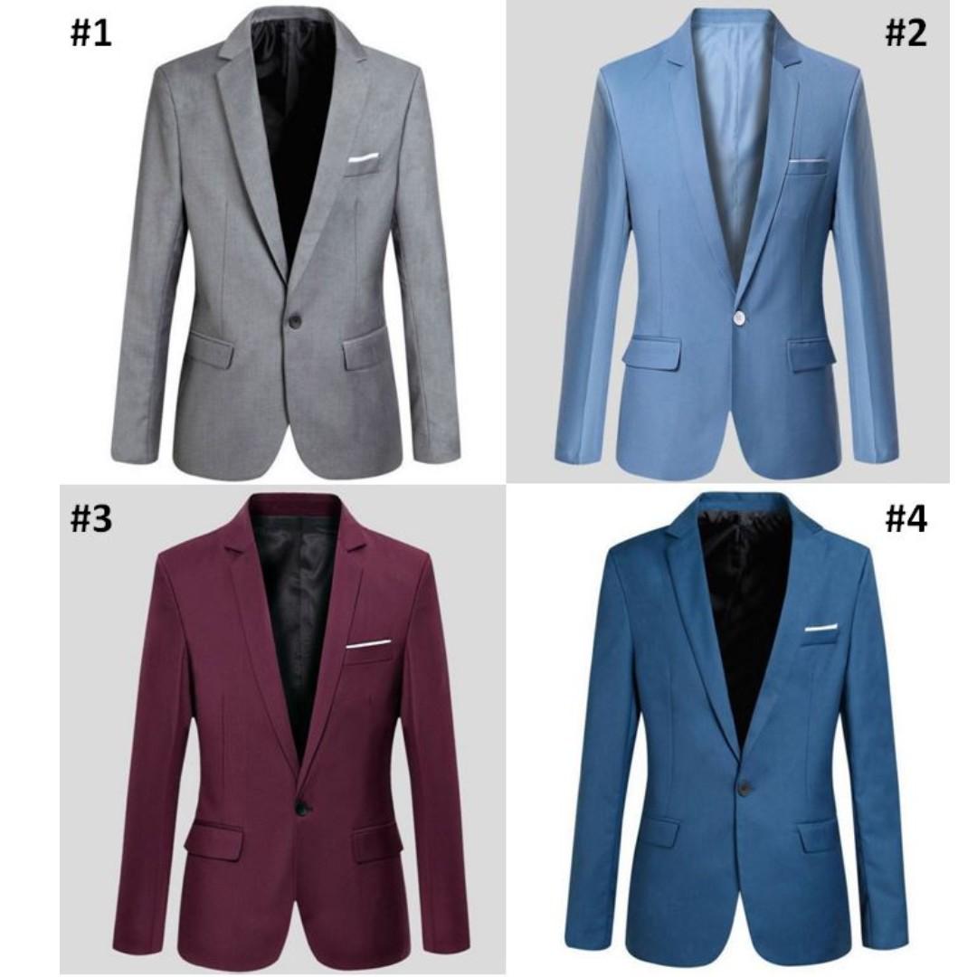 Men Suit Blazer Coat Jacket Slim Fit 6 Colors Men S Fashion Clothes Outerwear On Carousell