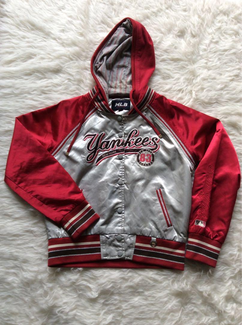 MLB New York Yankees Bomber Jacket Woman Jaket Hoodie Outer Major League Baseball Original USA