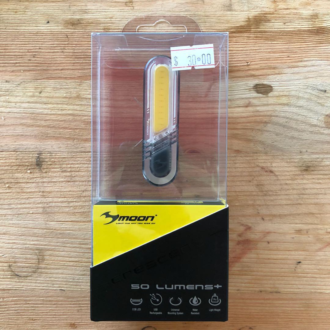 Promo Moon Crescent 50 Lumens USB Rechargeable White Bicycle Bike