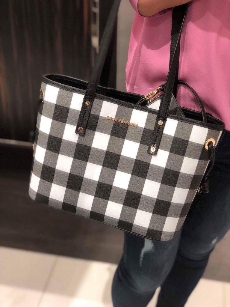 michael kors gingham tote