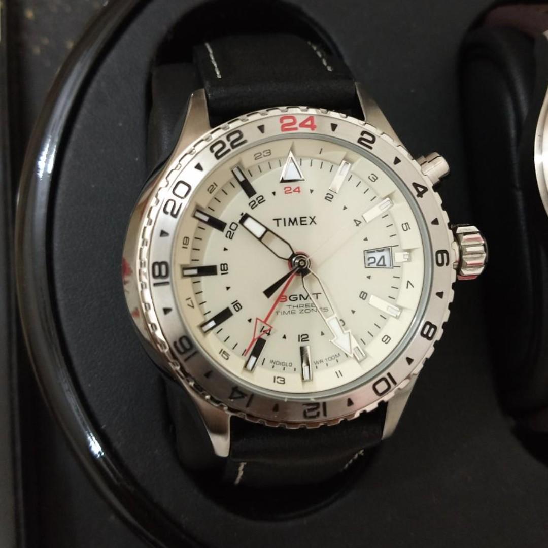 Timex 3 gmt watch deals