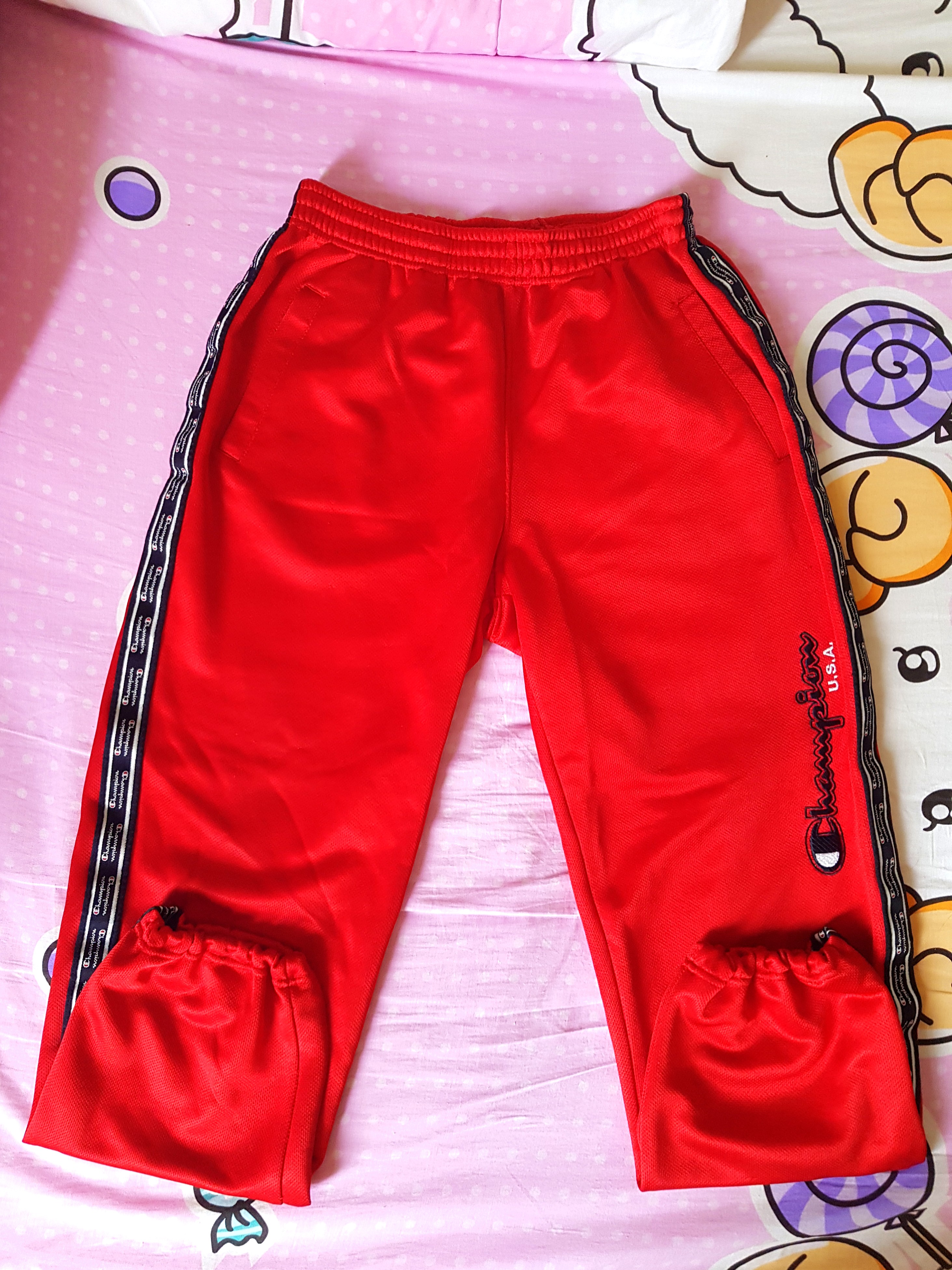 red champion track pants