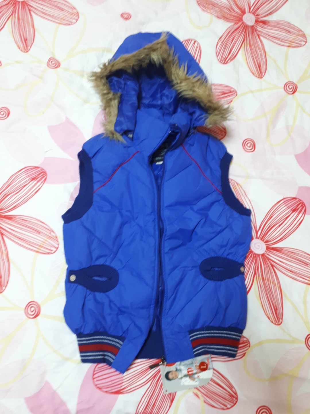 blue winter vest