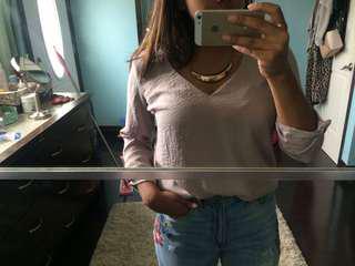 Forever 21 Champagne Pink Dress Shirt Top