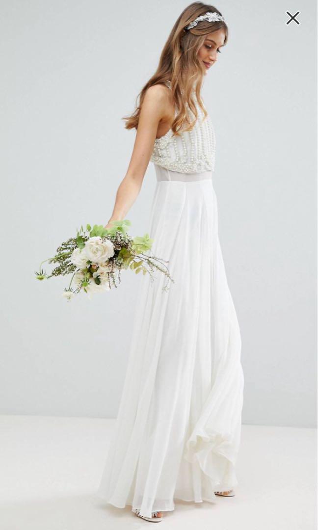 Asos crop top wedding dress cheap