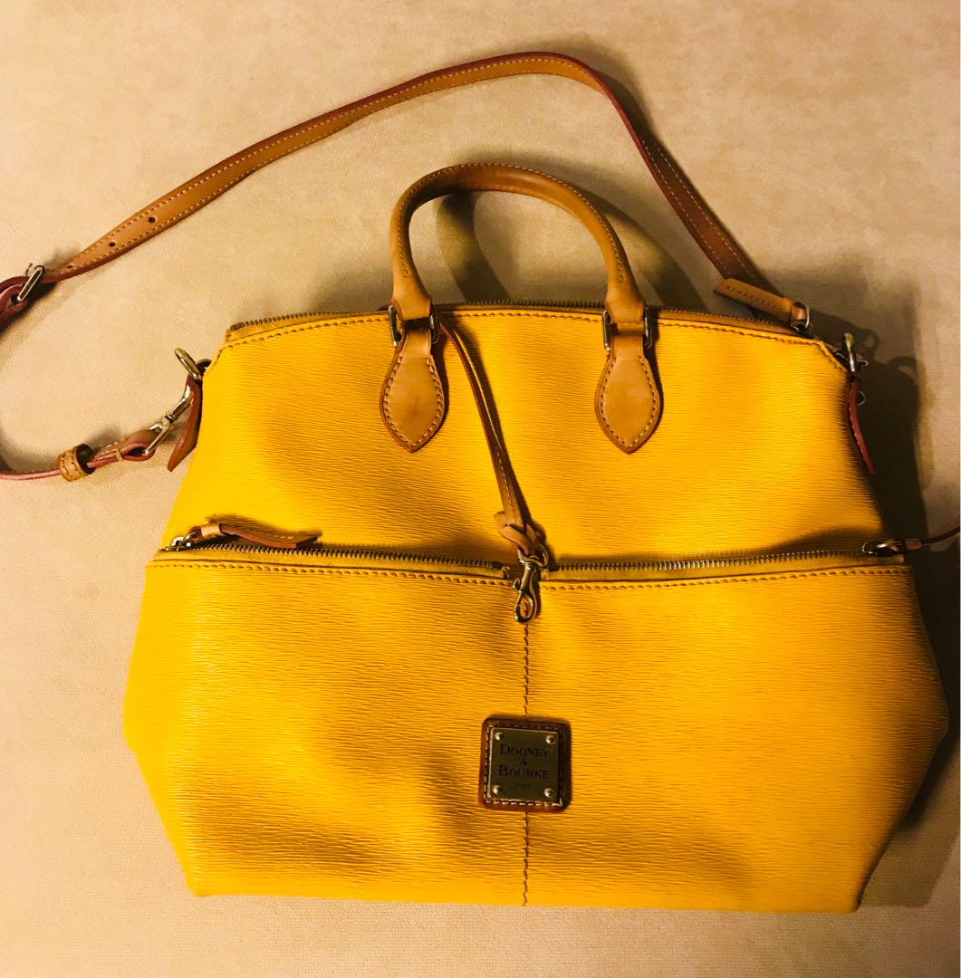 dooney and bourke yellow satchel