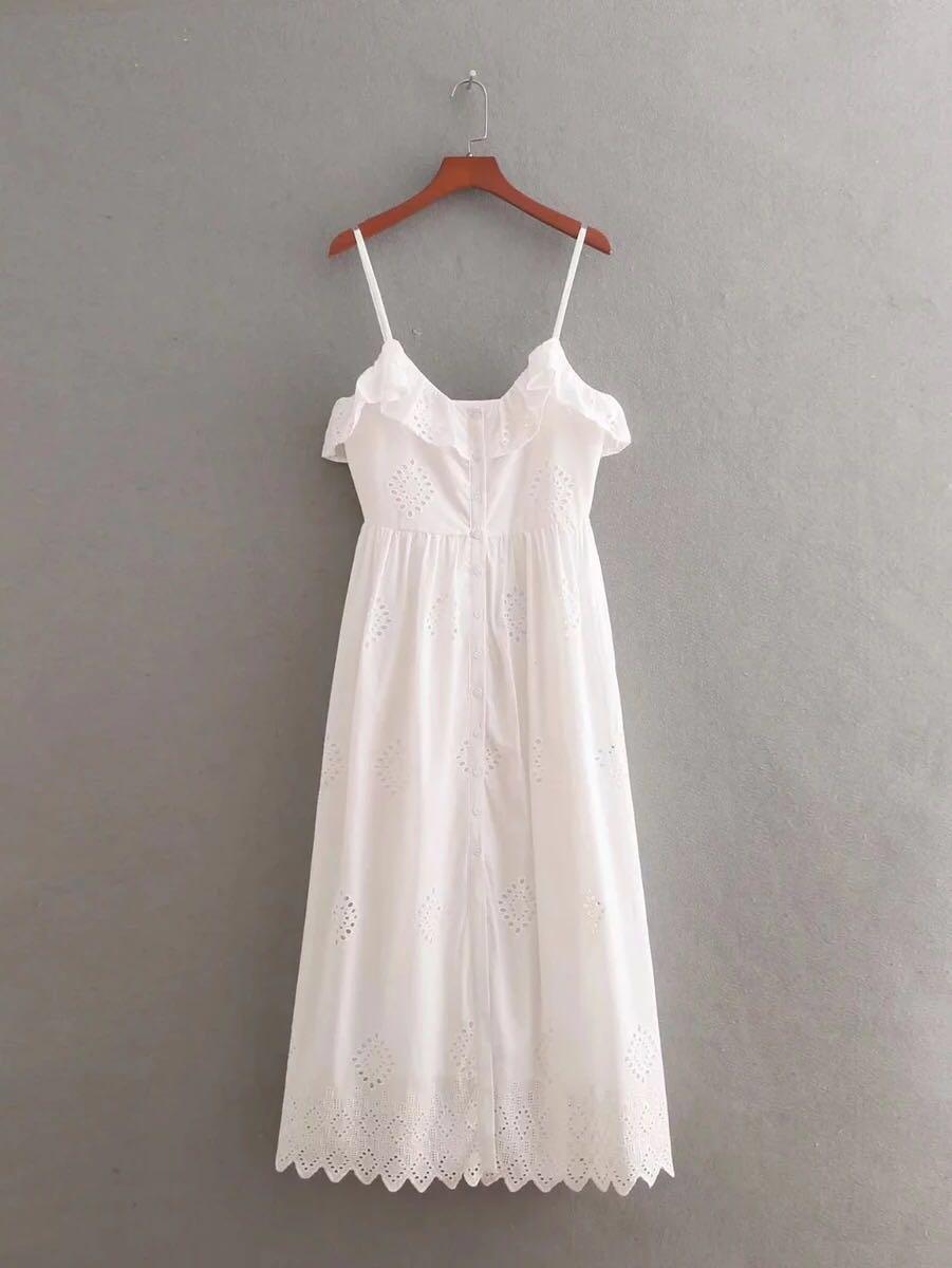 zara white cotton dress