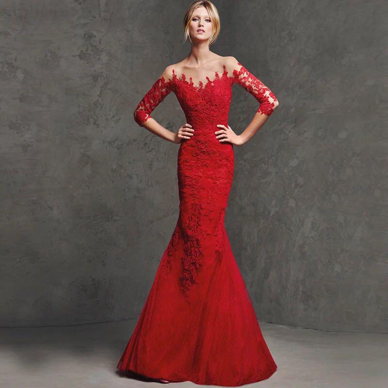 bridal-emcee-dress-red-and-elegant-women-s-fashion-dresses-sets