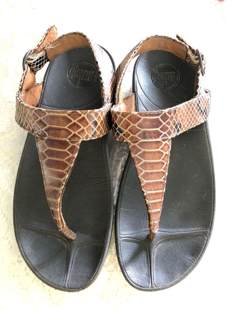 Fitflop Brown Leather Snakeskin Print 