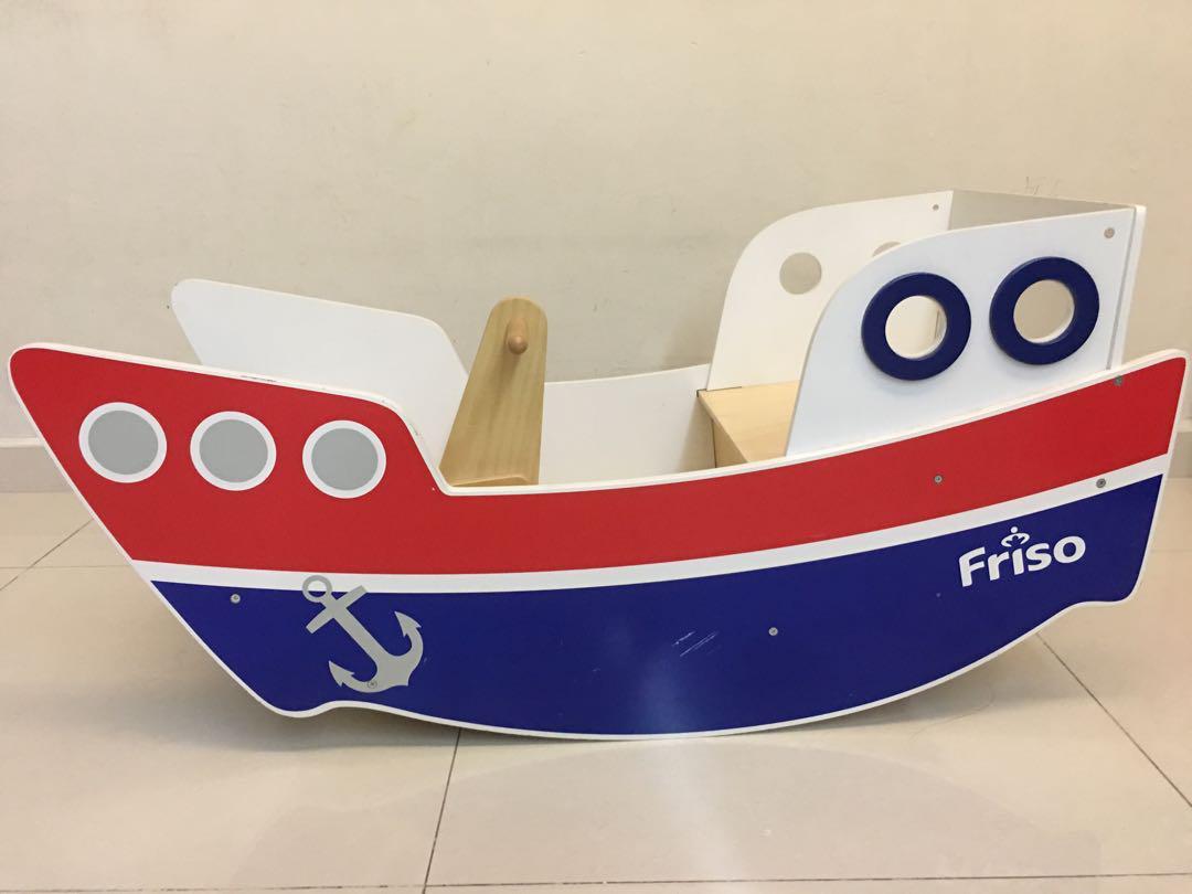 wooden rocking boat