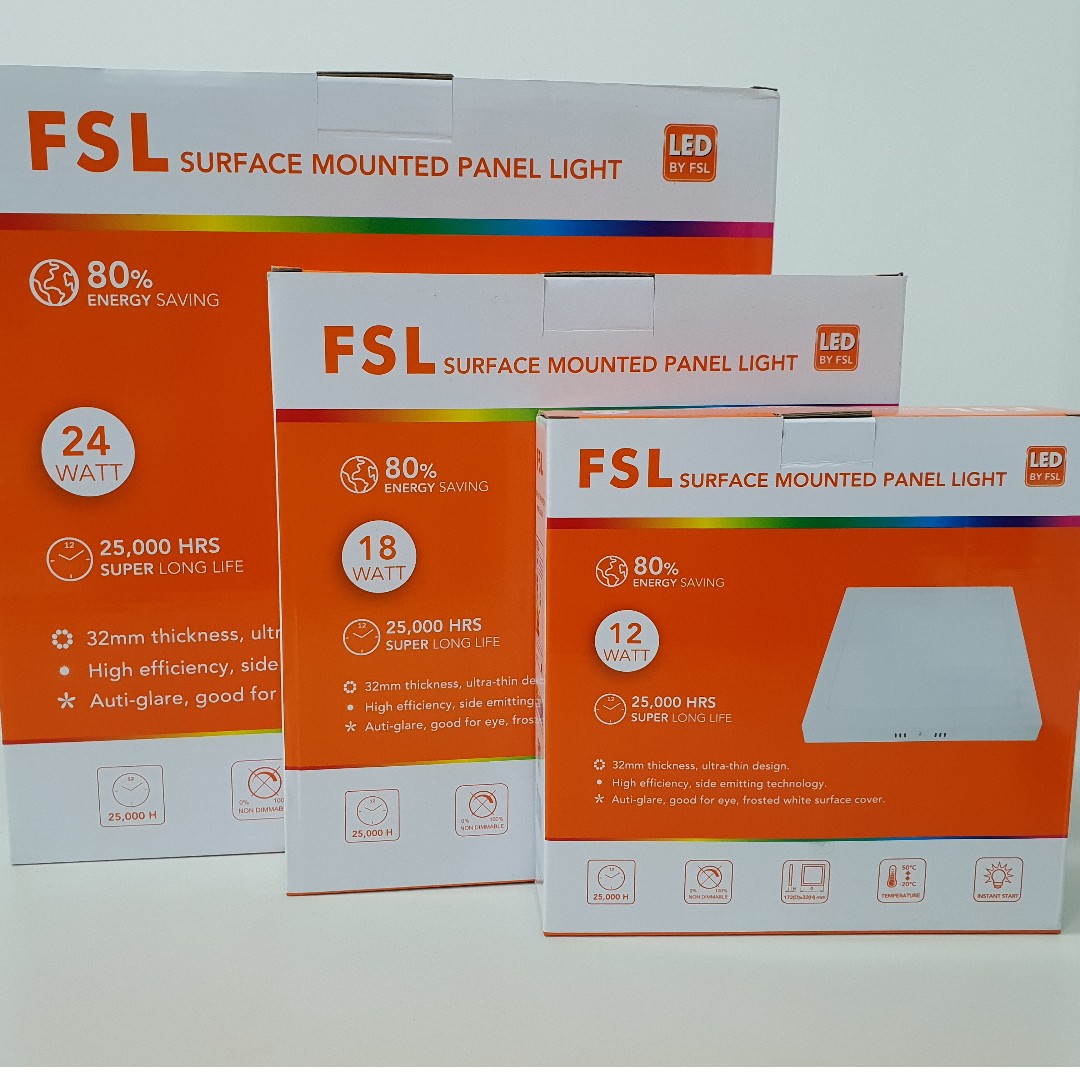 Fsl 12 Watt Square Or Round Surface Mounted Led Panel Light Electronics Others On Carousell