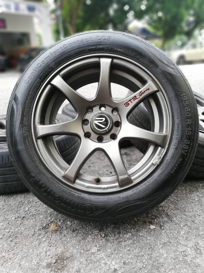 Gtr sport 15 inch sports rim proton iriz tyre 70. *morah morah je*, Auto Accessories on Carousell