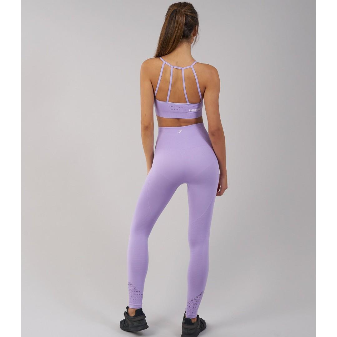 GYMSHARK SEAMLESS ENERGY SET IN LILAC, Women's Fashion, New