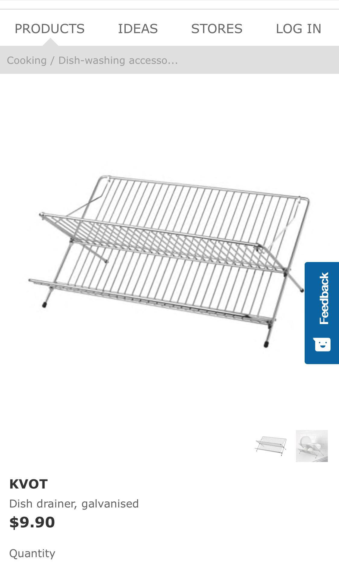 Ikea Kvot Dish Drainer Dish Drying Rack Home Appliances Kitchenware On Carousell