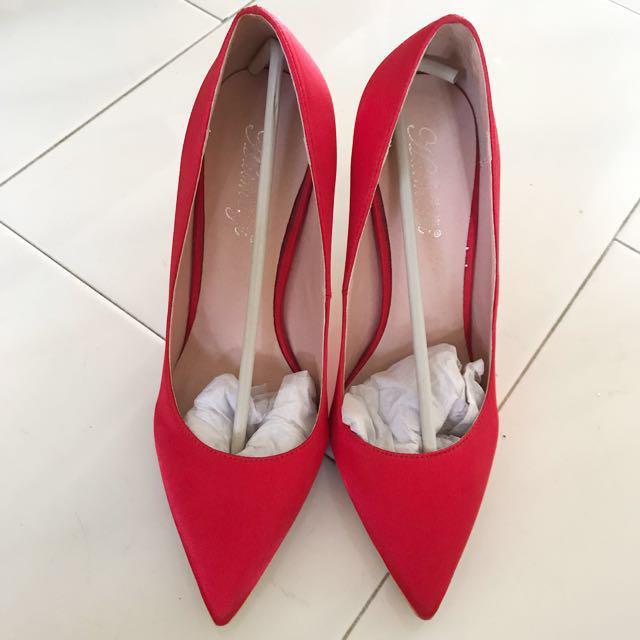 Inspired Sophia Webster Red Satin Shoes 