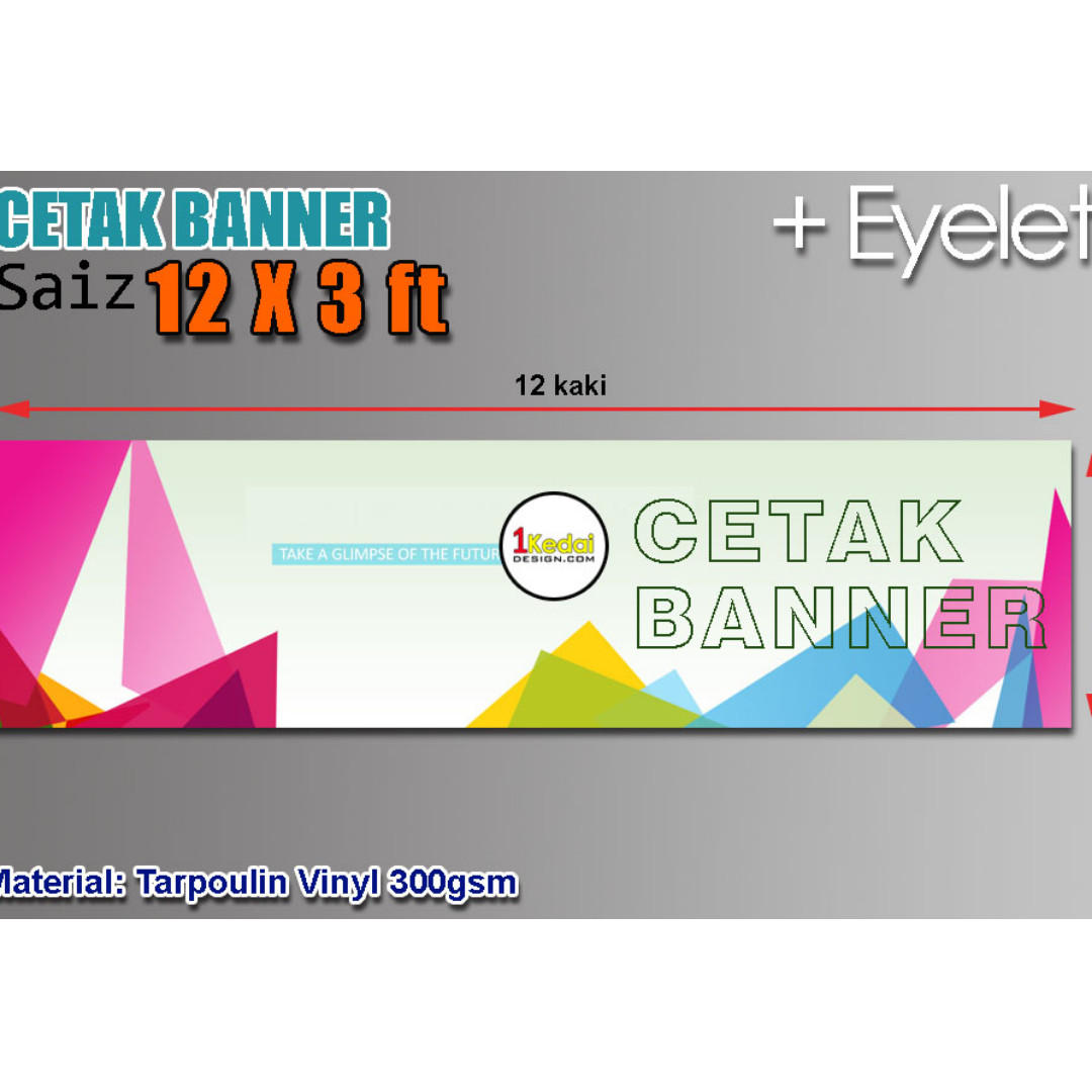 Print Banner Pvc Saiz 12 X 3 Kaki Books Stationery Stationery On Carousell