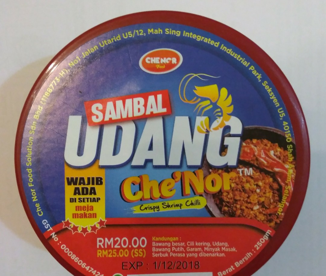 Sambal Udang Che Nor Food Drinks Instant Food On Carousell