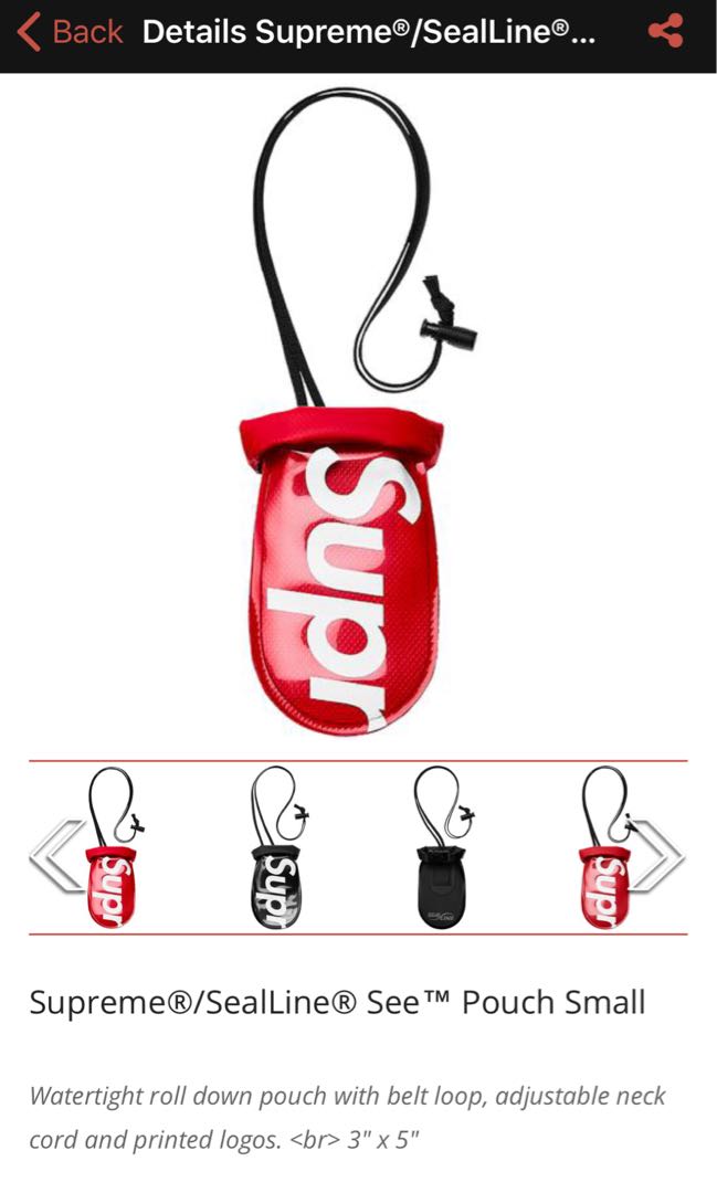 Supreme sealline see pouch small red Clearance