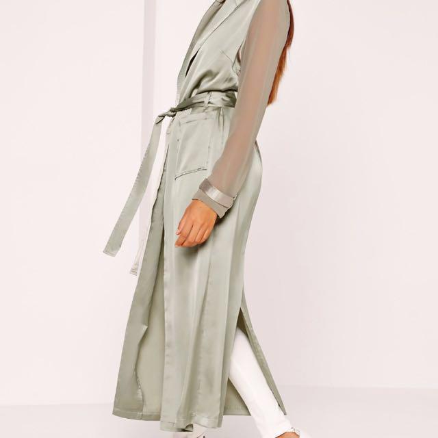 Green satin duster online