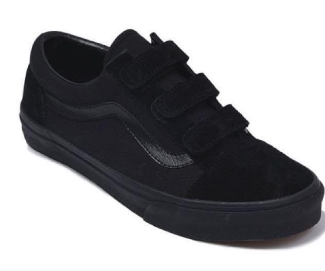 vans velcro all black