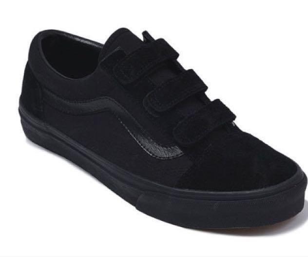 vans black velcro shoes