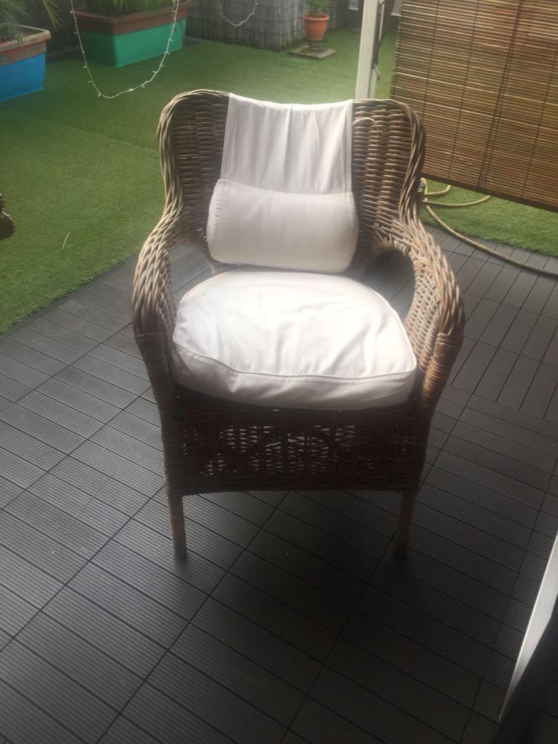 5 Ikea Byholma Grey Chairs With Djupvik White Cushions Furniture Tables Chairs On Carousell