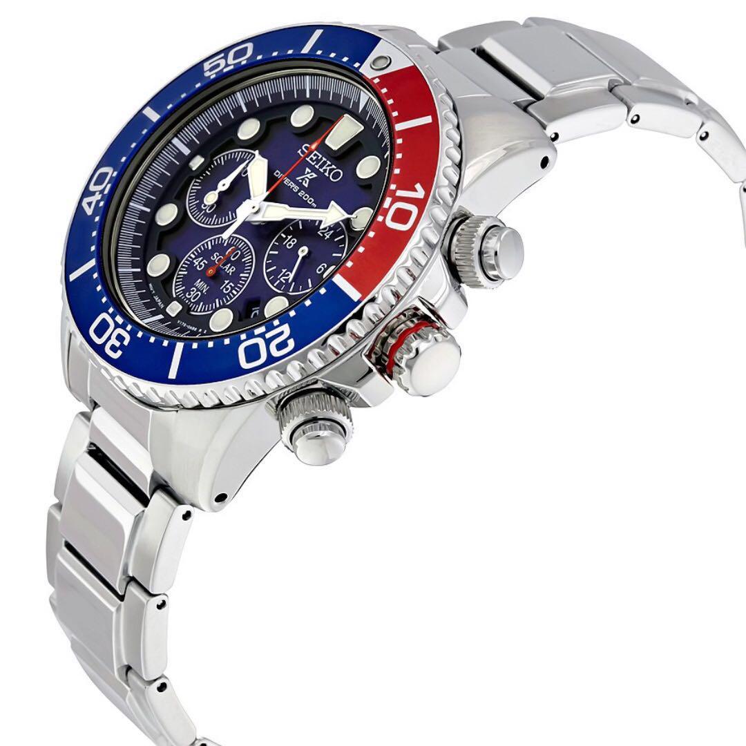 Seiko men's ssc019 online solar diver chronograph watch