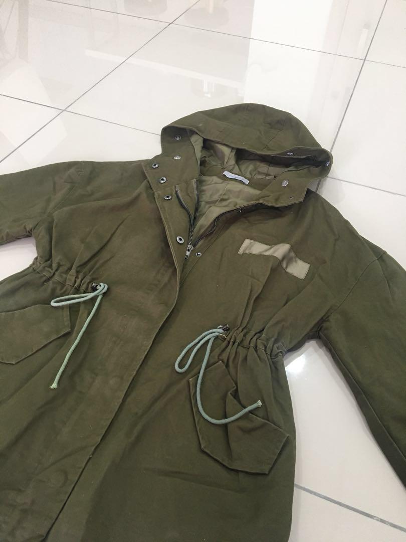 Army Green Winter Jacket, Women's Fashion, Coats, Jackets and Outerwear