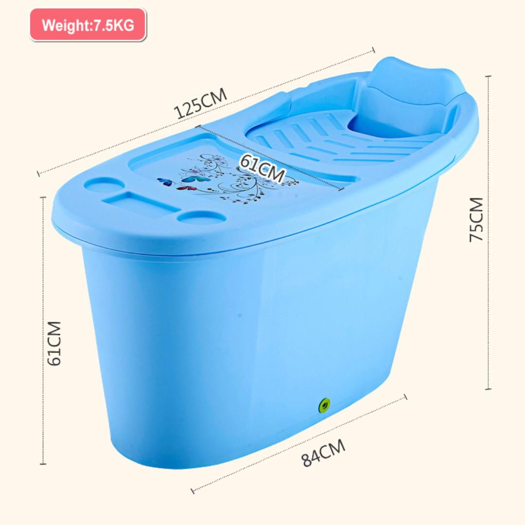 Adult Portable Bathtub Soaking Tub HDB Bathtub Light Tub Plastic