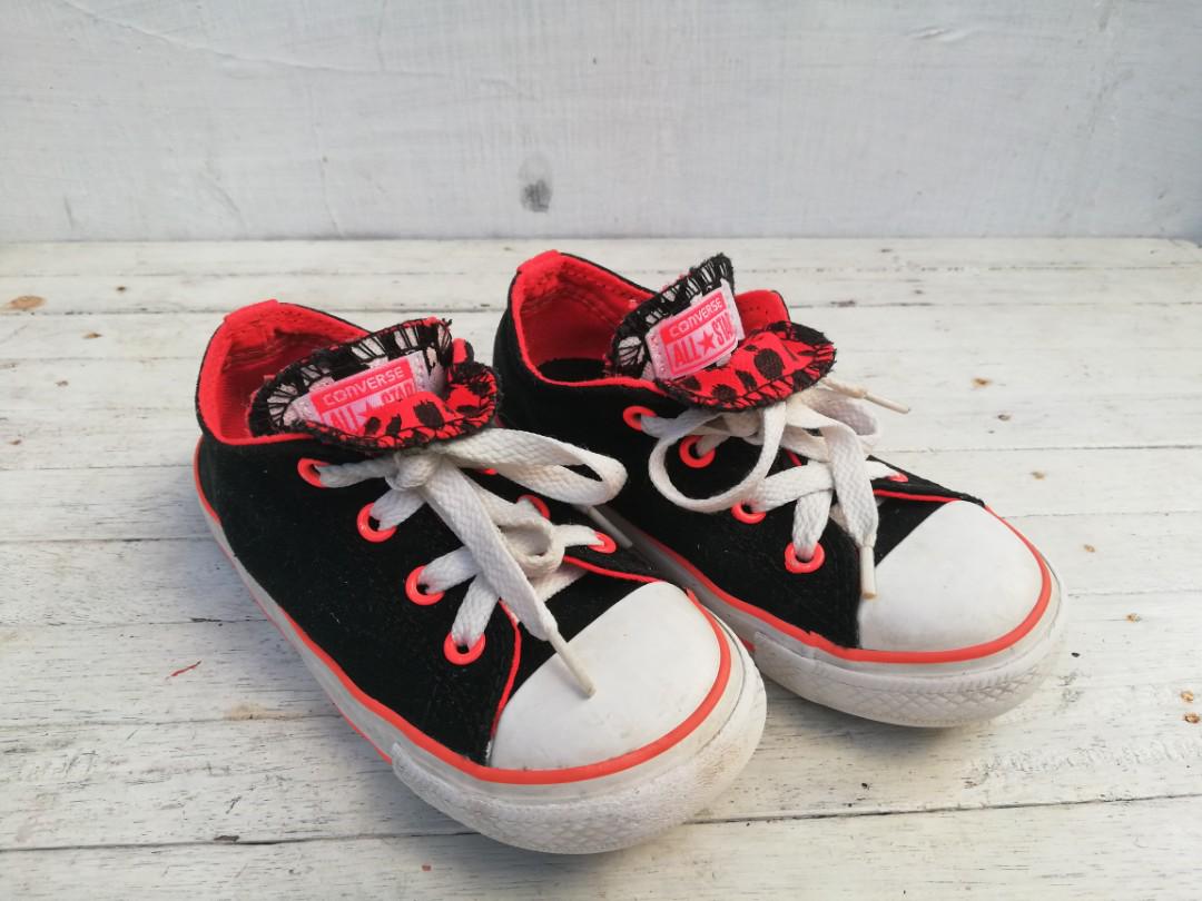 Converse Kids Chuck Taylor All Star Black Neon Orange Babies