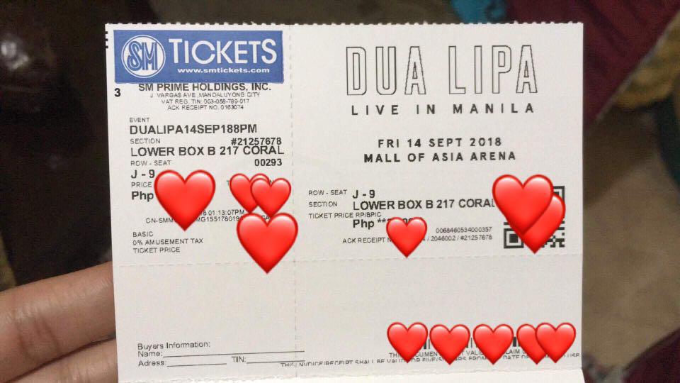 Dua Lipa Live in Manila, Tickets & Vouchers, Event Tickets on Carousell