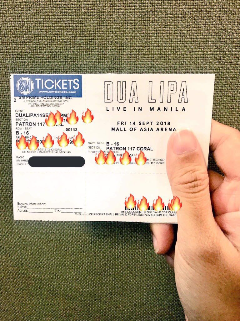 Dua Lipa Live in Manila Ticket, Tickets & Vouchers, Event Tickets on