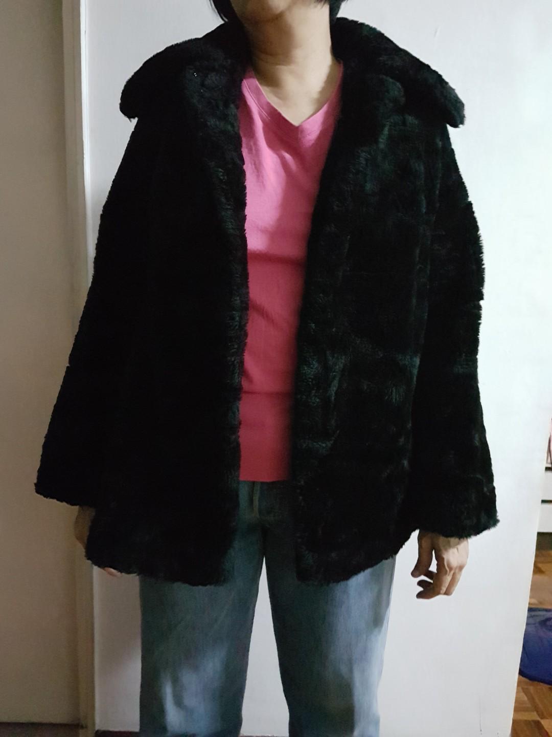 MGAG 101 Furry Black Jacket, Women's Fashion, Coats, Jackets and