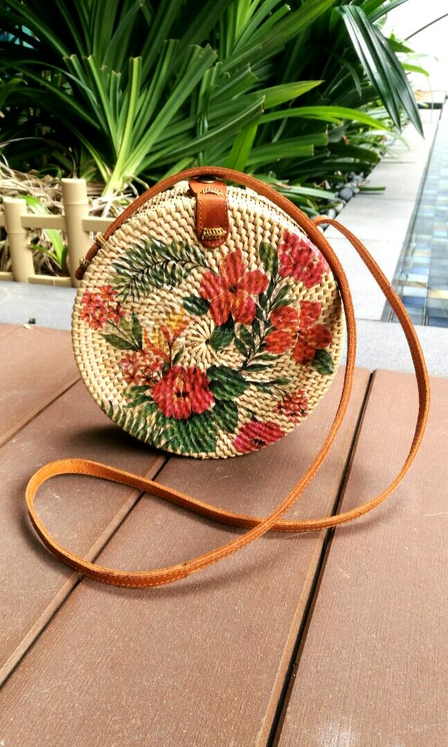 Patiala Florals Round Sling Bag