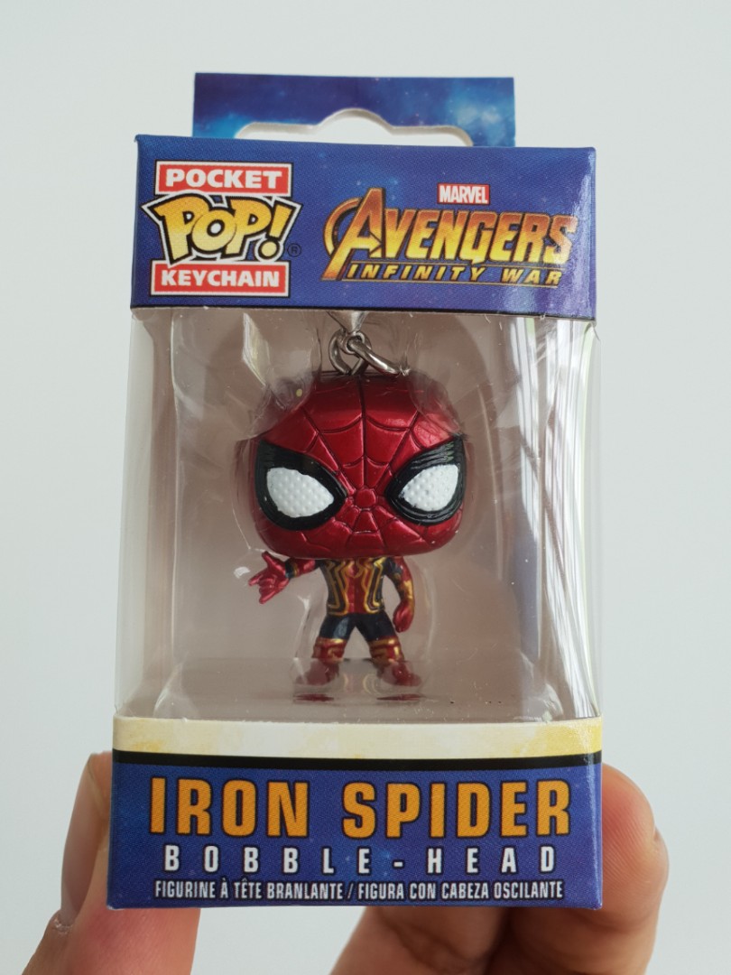 iron spider funko pop keychain