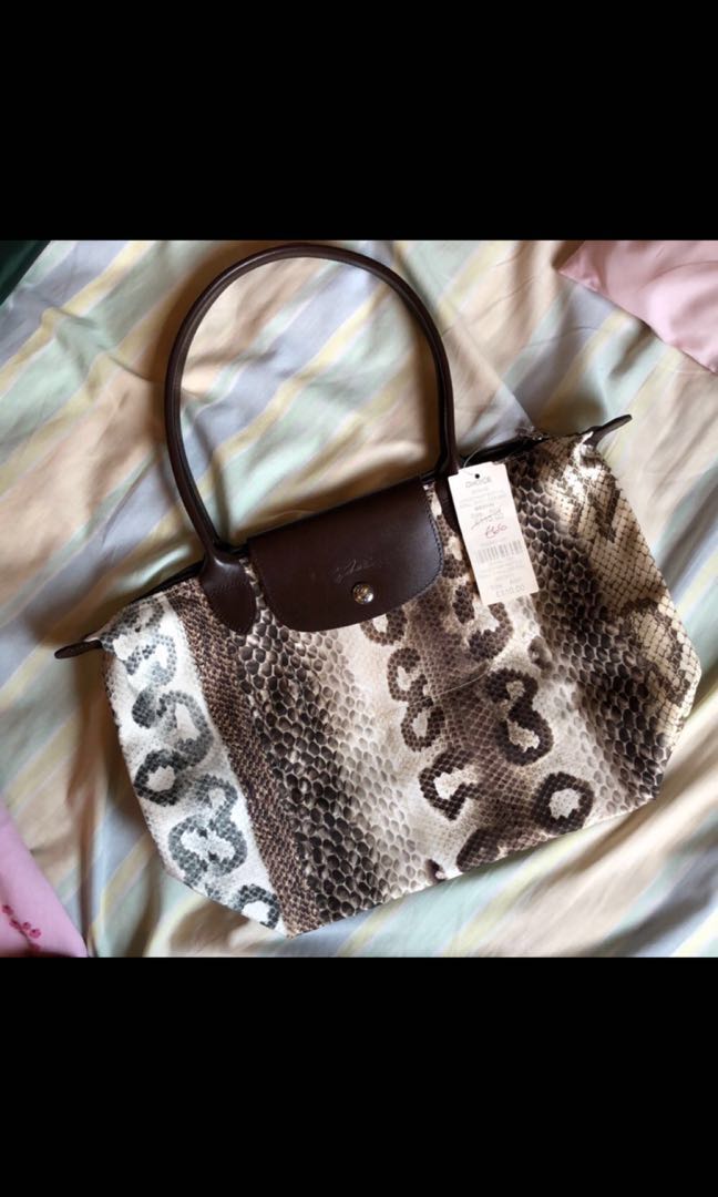 longchamp snake print bag