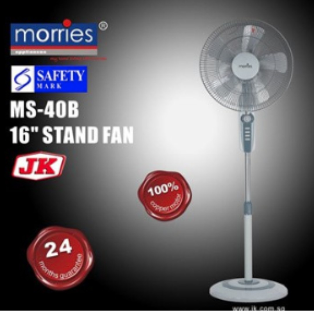 MORRIES 16 INCHES Stand Fan MS-40B W/TIMER (2 YO), Furniture & Home ...