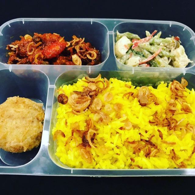 Nasi Kuning Set Yellow Rice Set Food Drinks Baked Goods On Carousell