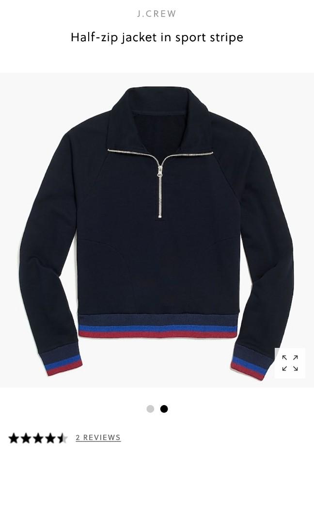 New Balance x J.Crew Half Zip Jacket in Sports Stripe in Navy Cobalt Red Men s Fashion Activewear on Carousell