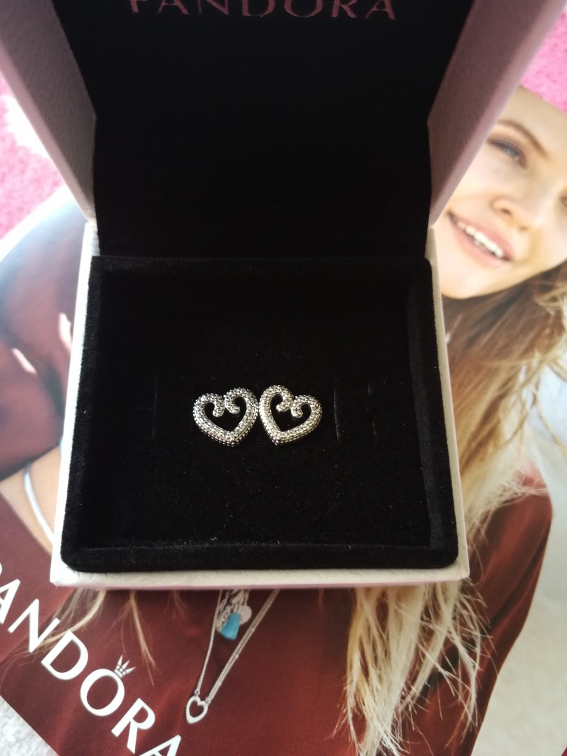 PANDORA Heart Swirls Earring Stud 