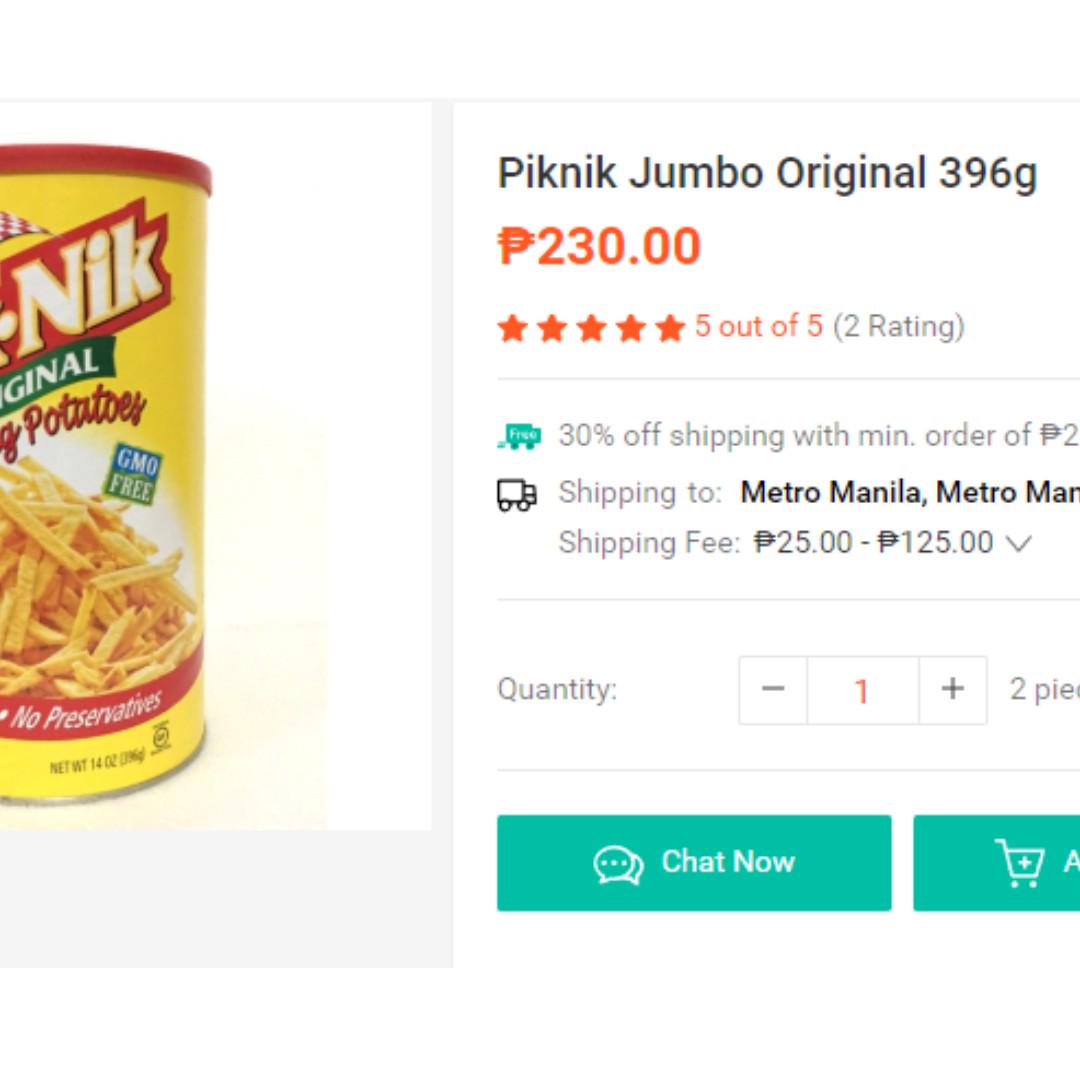 Piknik Jumbo 396 9g Original Food Drinks On Carousell
