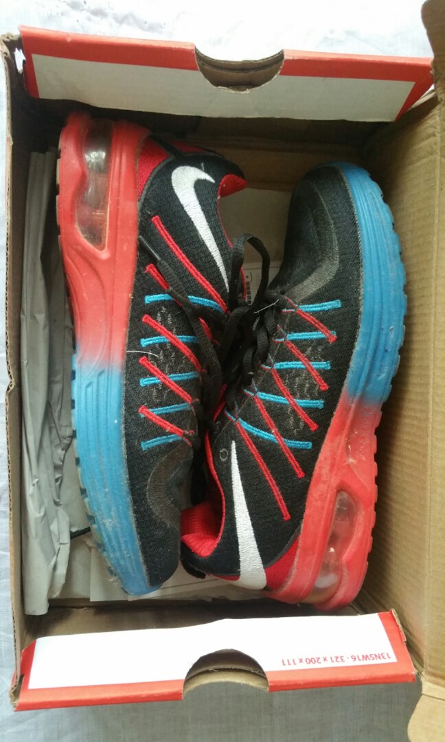 Sepatu Nike Airmax Red Blue Black Hitam Merah Biru Preloved Laki Laki Olah Raga Perlengkapan Olahraga Lainnya Di Carousell