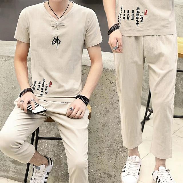 Summer Men S Short Sleeved T Shirt Korean Casual Sports Suit 2018